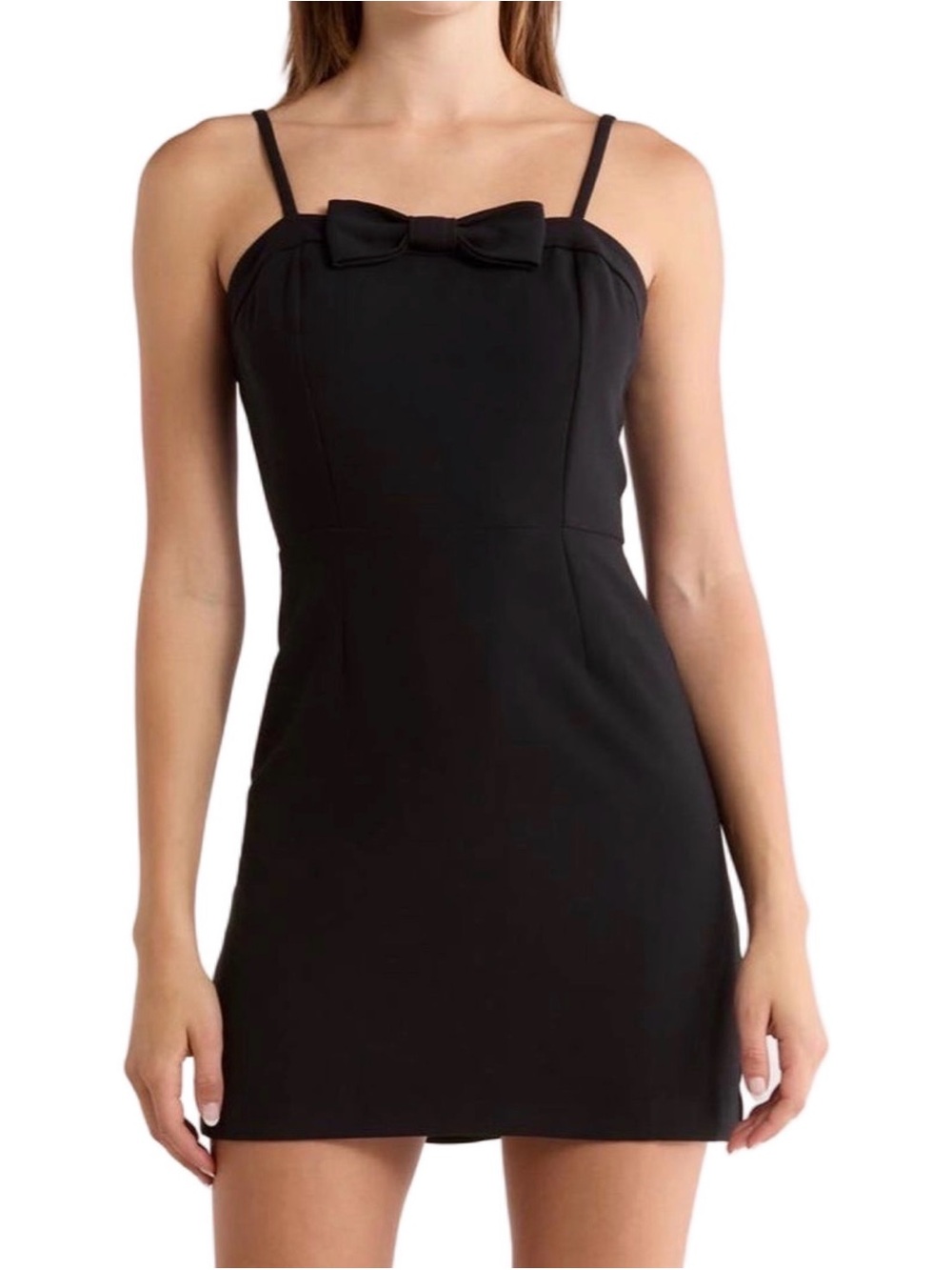 French Connection Bow Mini Dress in Black